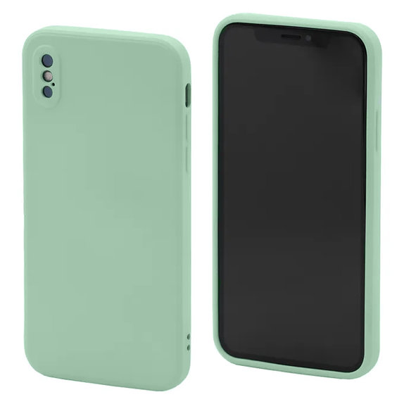 Custodia in silicone per iPhone X, XS, Green, FixPremium