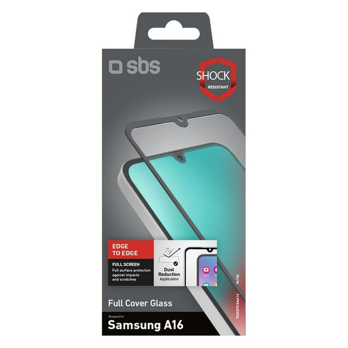 Vetro temperato Full Cover per Samsung A16, A26, Black, SBS
