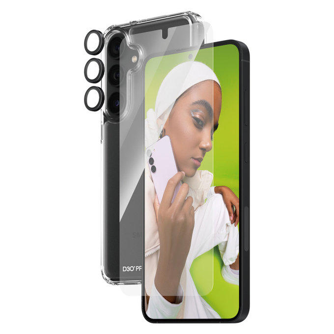 Bundle Hoops + Vetro temperato UWF + Hard Case D3O per Samsung Galaxy S24+, PanzerGlass