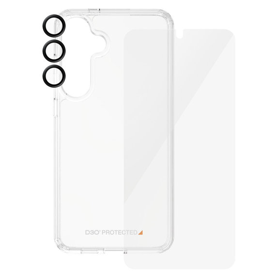Bundle Hoops + Vetro temperato UWF + Hard Case D3O per Samsung Galaxy S24+, PanzerGlass