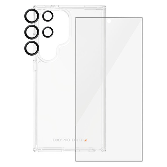 Bundle Hoops + Vetro temperato UWF + Hard Case D3O per Samsung Galaxy S24 Ultra, PanzerGlass
