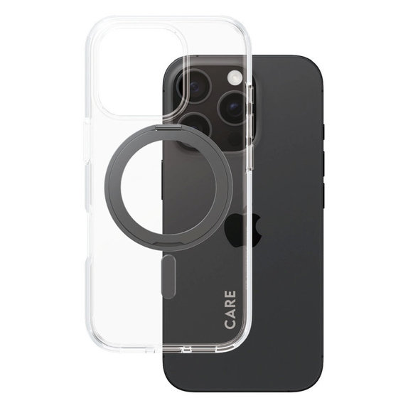 Cover Kickstand con MagSafe per iPhone 16 Pro, Nero, CARE