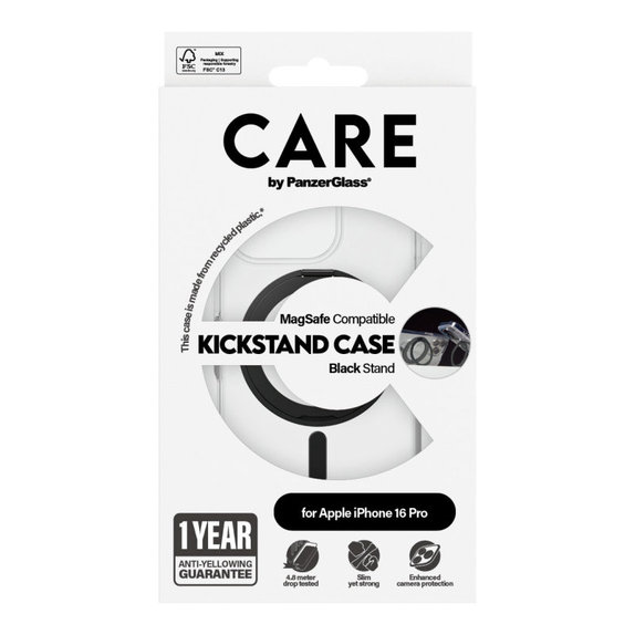 Cover Kickstand con MagSafe per iPhone 16 Pro, Nero, CARE