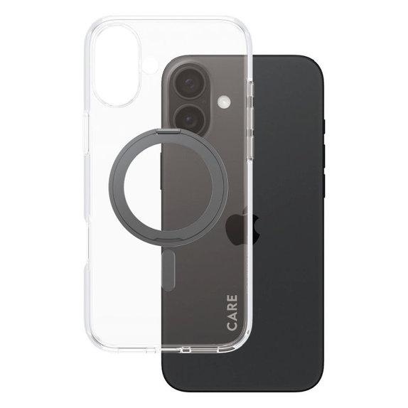 Cover Kickstand con MagSafe per iPhone 16 Plus, Nero, CARE