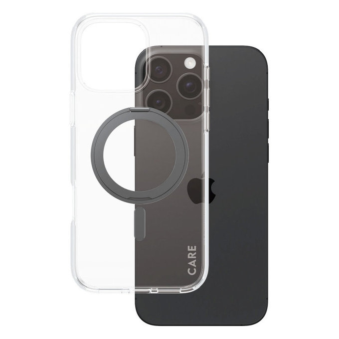 Cover Kickstand con MagSafe per iPhone 16 Pro Max, Nero, CARE