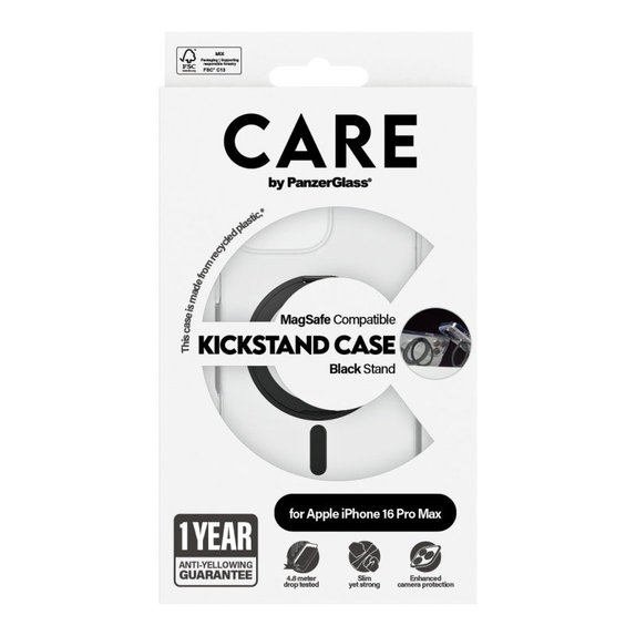 Cover Kickstand con MagSafe per iPhone 16 Pro Max, Nero, CARE
