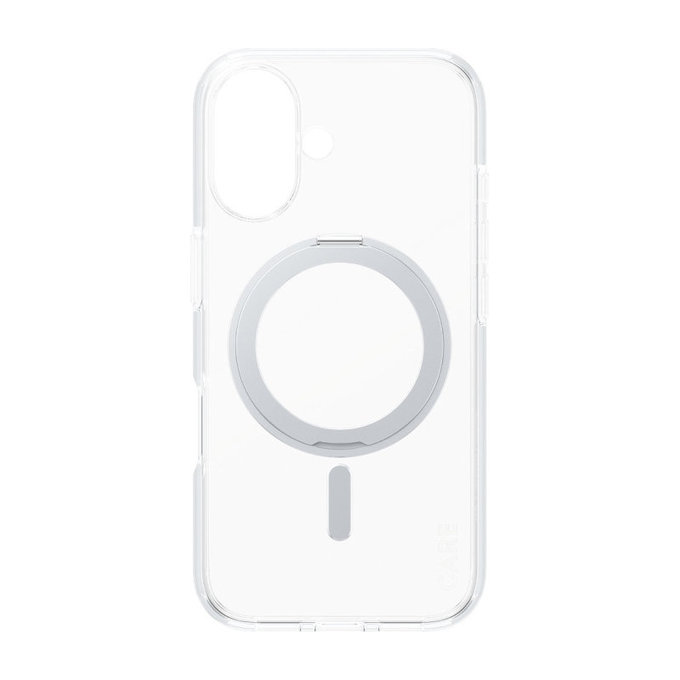 Cover Kickstand con MagSafe per iPhone 16, Argento, CARE