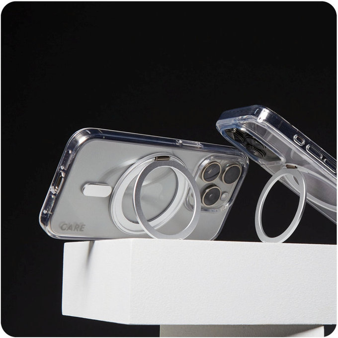 Cover Kickstand con MagSafe per iPhone 16 Pro, Argento, CARE