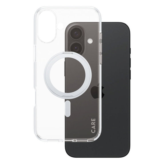 Cover Kickstand con MagSafe per iPhone 16 Plus, Argento, CARE