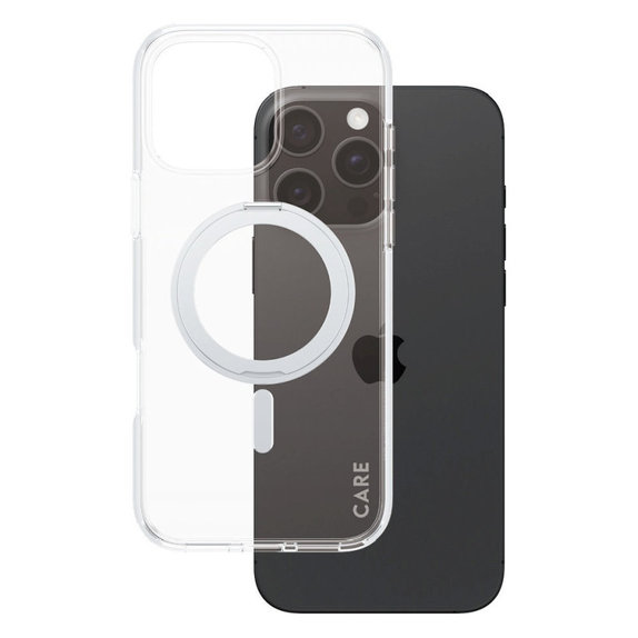 Cover Kickstand con MagSafe per iPhone 16 Pro Max, Argento, CARE