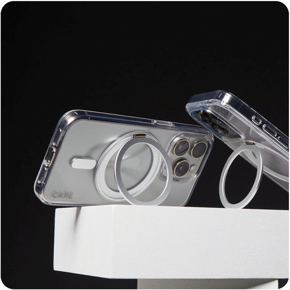 Cover Kickstand con MagSafe per iPhone 16 Pro Max, Argento, CARE