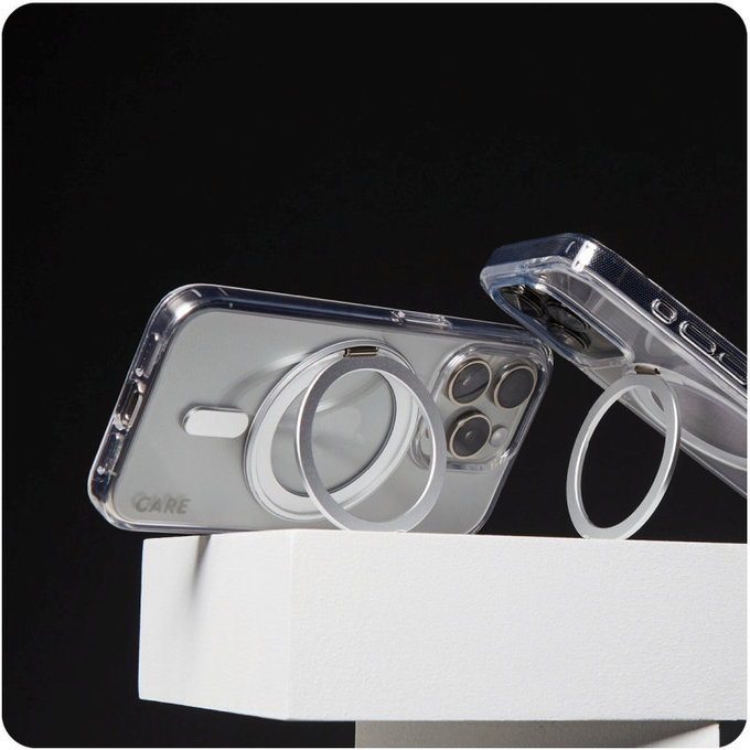 Cover Kickstand con MagSafe per iPhone 16 Pro Max, Argento, CARE