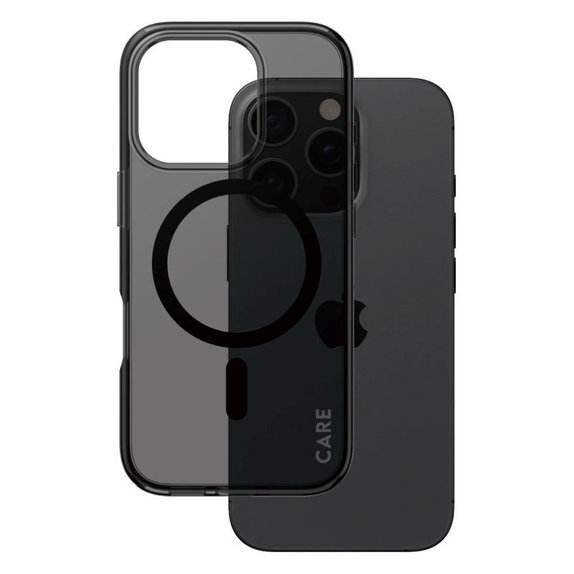 Cover Smokey con MagSafe per iPhone 16 Pro, Nero, CARE