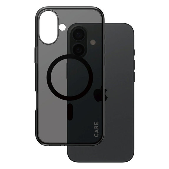 Cover Smokey con MagSafe per iPhone 16 Plus, Nero, CARE