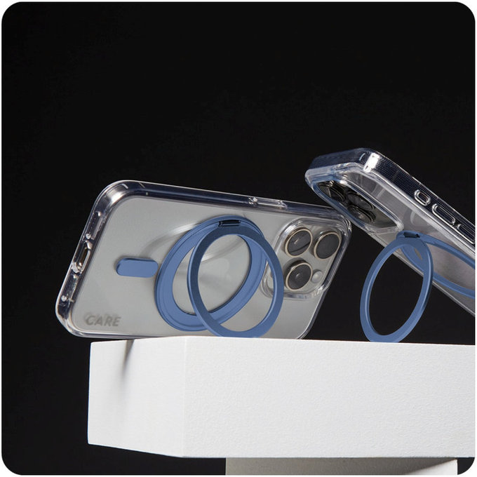 Cover Kickstand con MagSafe per iPhone 16, Blu, CARE