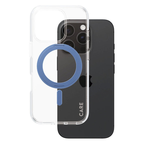 Cover Kickstand con MagSafe per iPhone 16 Pro, Blu, CARE