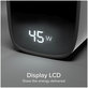 Adattatore da viaggio LCD USB-C, GaN, 45 W PD, nero, SBS