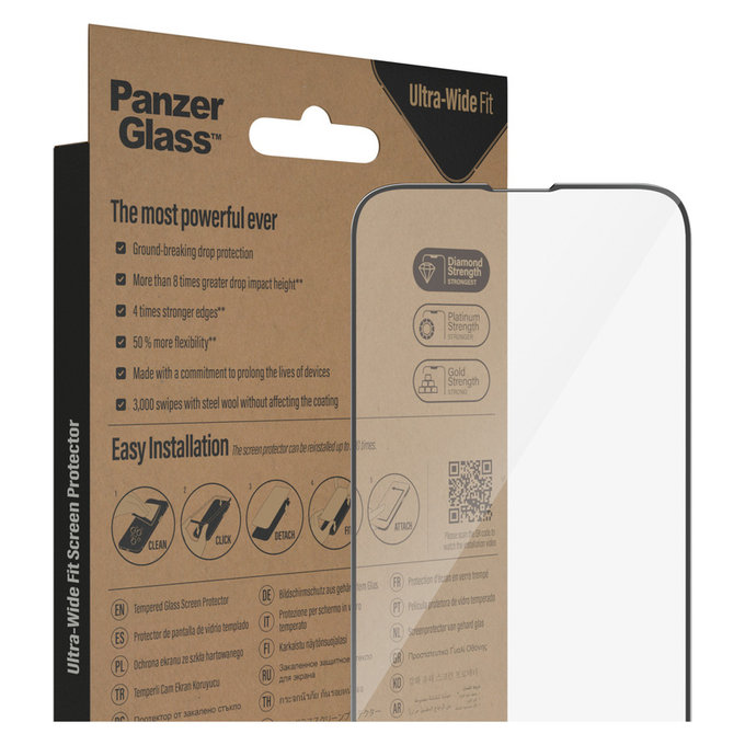 Vetro temperato UWF AB per Google Pixel 8 Pro, Nero, PanzerGlass
