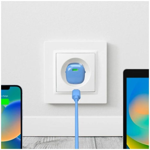 Adattatore di ricarica MiniPro USB-C GaN 20W, Blue Lagon, PURO