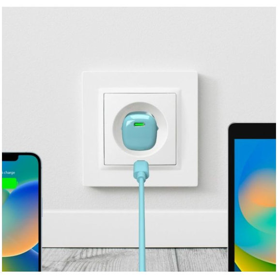 Adattatore di ricarica MiniPro USB-C GaN 20W, Island Mist, PURO