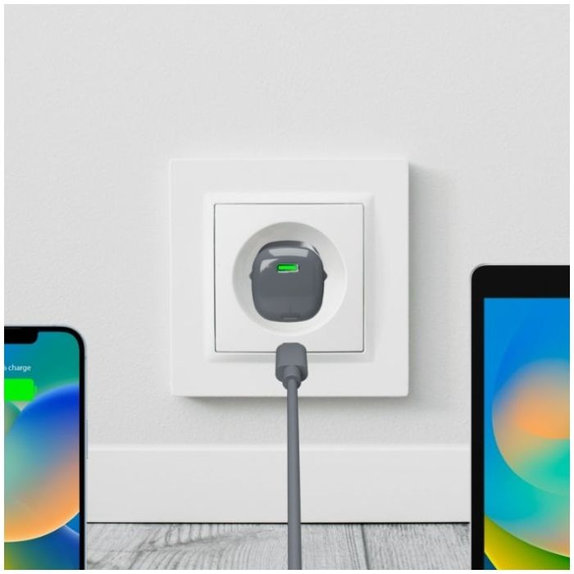 Adattatore di ricarica MiniPro USB-C GaN 20W, Black Oyster, PURO