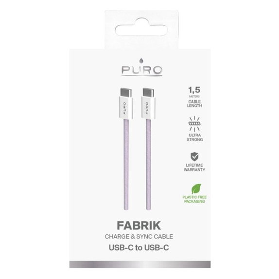Cavo USB-C a USB-C 60W FABK4 1,5 m, Coraltastic, PURO