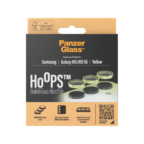 Protezione lente fotocamera Hoops per Samsung A15/A15 5G, Giallo, PanzerGlass