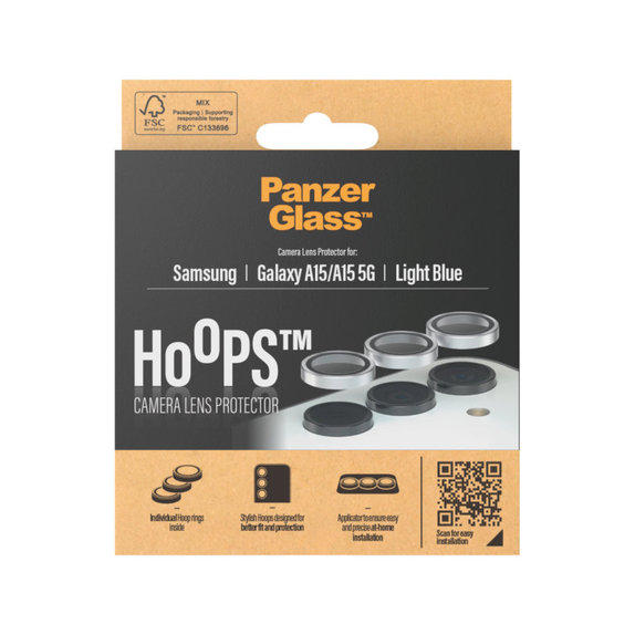 Protezione lente fotocamera Hoops per Samsung A15/A15 5G, Azzurro, PanzerGlass