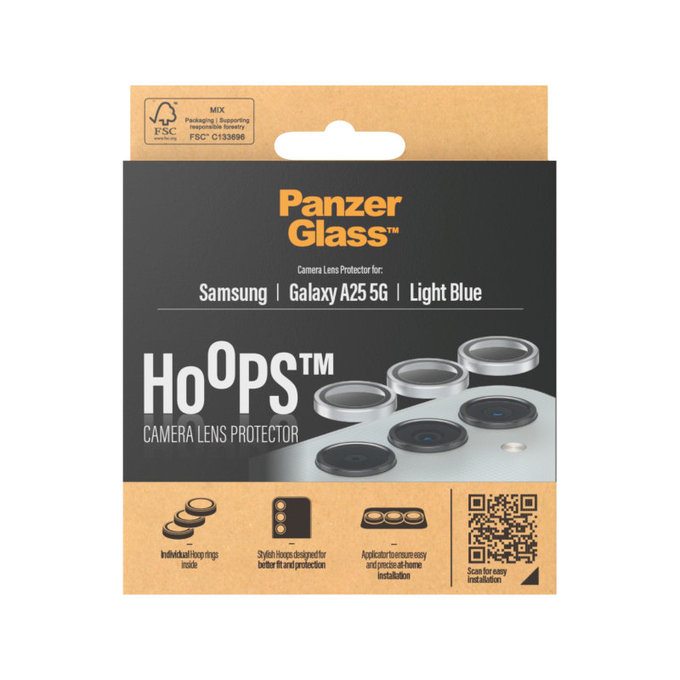 Protezione lente fotocamera Hoops per Samsung A25 5G, Azzurro, PanzerGlass