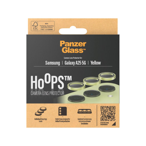Protezione lente fotocamera Hoops per Samsung A25 5G, Giallo, PanzerGlass