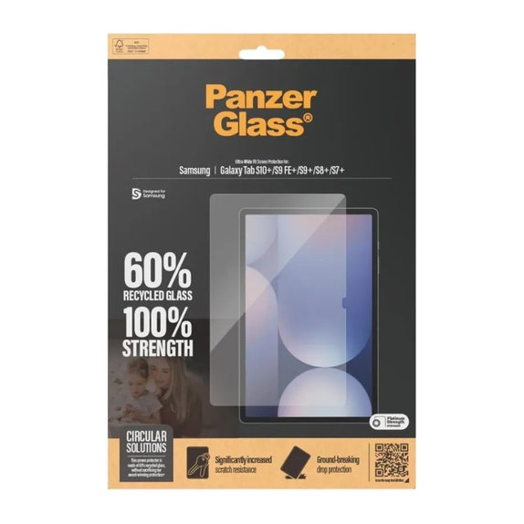 Vetro temperato UWF per Samsung Galaxy Tab S8/S9 Plus, Trasparente, PanzerGlass