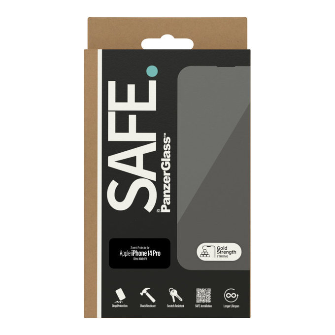 Vetro temperato Case Friendly UWF per iPhone 14 Pro, Nero, SAFE