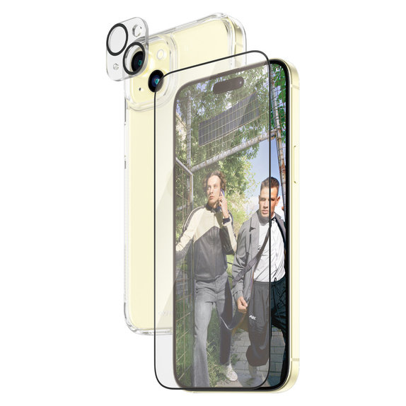 Bundle PicturePerfect + Vetro temperato UWF + Hard Case D3O per iPhone 15 Plus, PanzerGlass