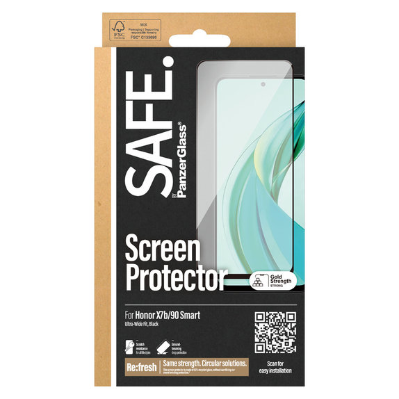 Vetro temperato UWF per Honor 90 Smart, Čierne, SAFE by PanzerGlass