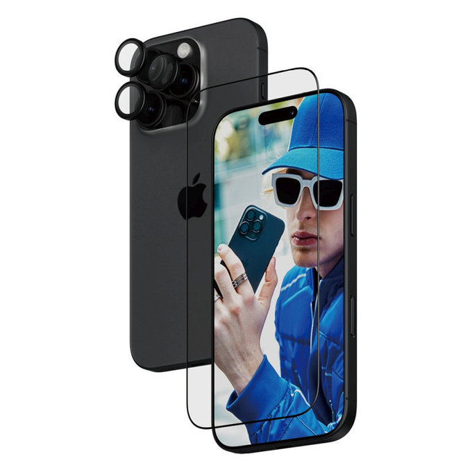 Bundle Hoops + vetro temperato UWF per iPhone 16 Pro, PanzerGlass