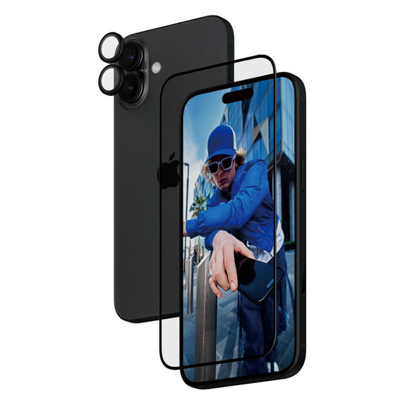 Bundle Hoops + vetro temperato UWF per iPhone 16 Plus, PanzerGlass
