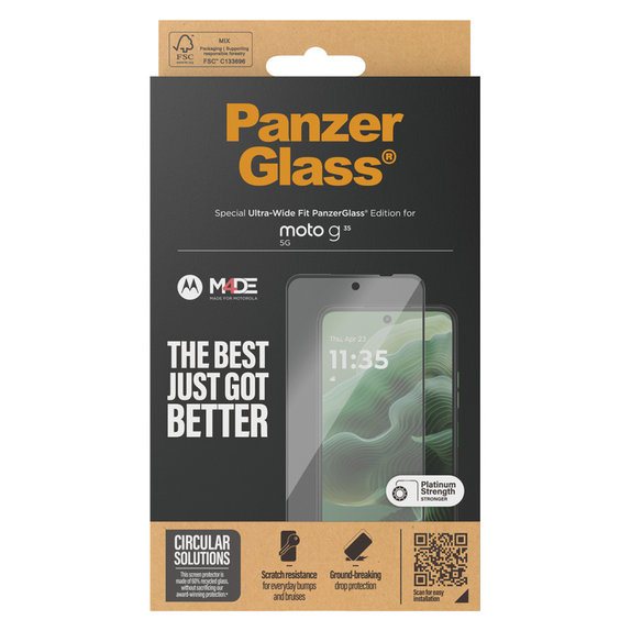 Vetro temperato UWF per Motorola Moto G35 5G, Nero, PanzerGlass