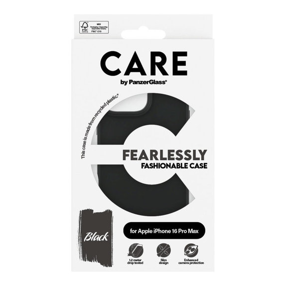 Cover Fearlessly per iPhone 16 Pro Max, Nero, CARE