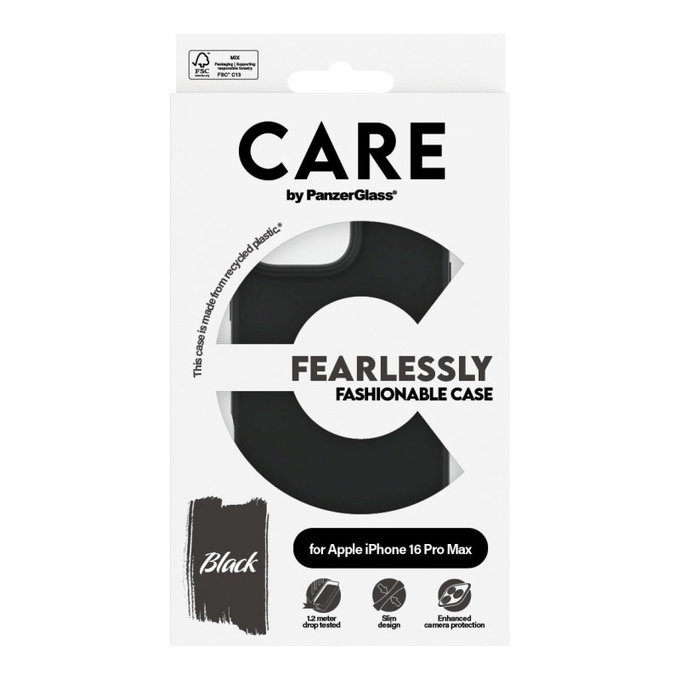 Cover Fearlessly per iPhone 16 Pro Max, Nero, CARE