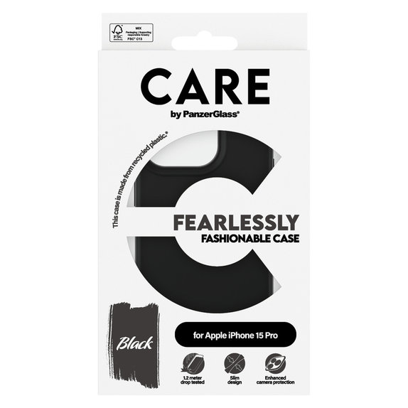 Custodia Fearlessly per iPhone 15 Pro, Nero, PanzerGlass