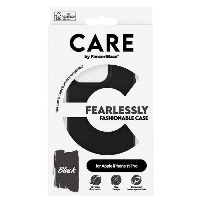 Custodia Fearlessly per iPhone 15 Pro, Nero, PanzerGlass
