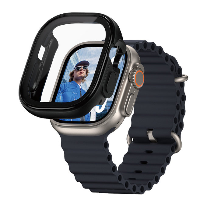 Vetro temperato Full Body per Apple Watch Ultra 2024/Ultra 2/Ultra, Nero, PanzerGlass