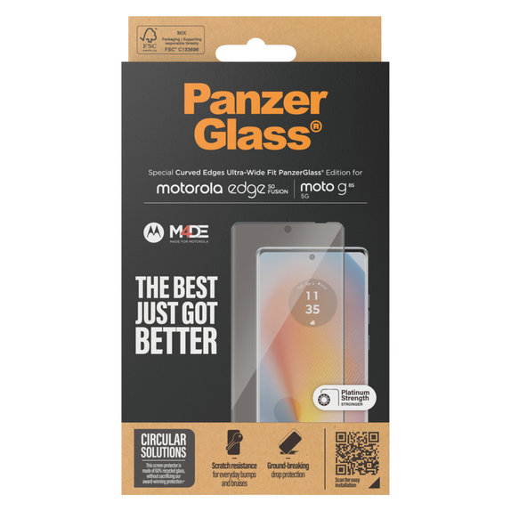 Vetro temperato UWF per Motorola Moto G85 5G/Edge 50 Fusion, Nero, PanzerGlass