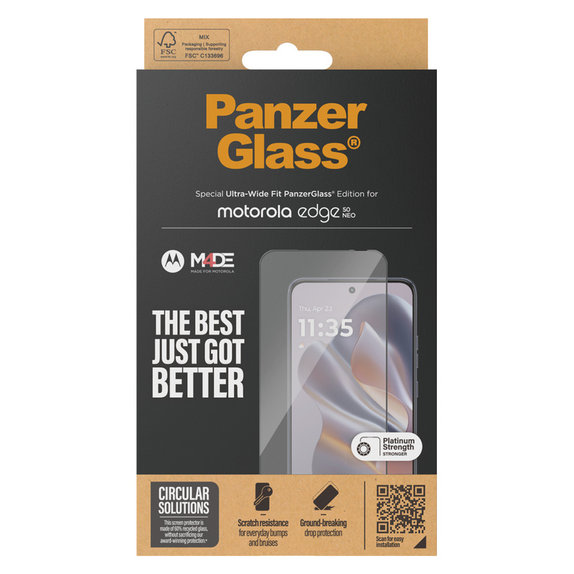 Vetro temperato UWF per Motorola Edge 50 Neo, Nero, PanzerGlass