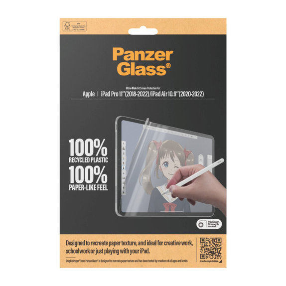 Pellicola protettiva GraphicPaper UWF per iPad Pro 11"/Air 10,9'', Trasparente, PanzerGlass