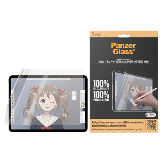 Pellicola protettiva GraphicPaper UWF per iPad Pro 11"/Air 10,9'', Trasparente, PanzerGlass