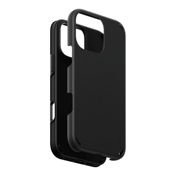 Cover Double Defense per iPhone 16 Pro Max, Nero, CARE