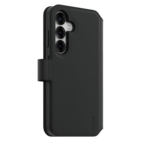 Custodia Wallet Tango Two-In-One con QI per Samsung Galaxy S25, Nero, PanzerGlass