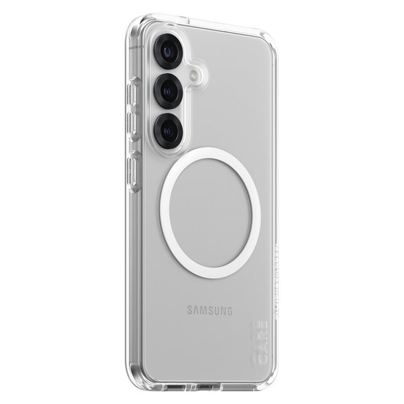 Custodia Urban Combat con QI bianco per Samsung Galaxy S25, Trasparente, PanzerGlass