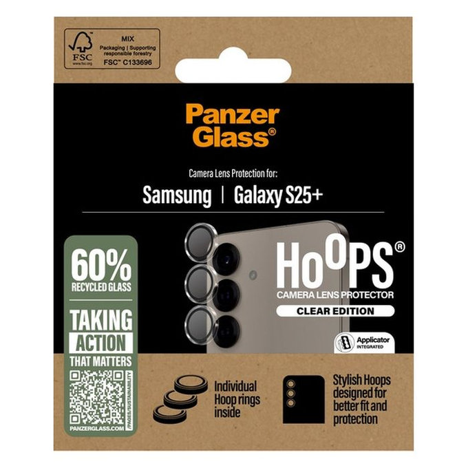 Protezione obiettivo fotocamera posteriore Hoops per Samsung S25+, Transparent, PanzerGlass